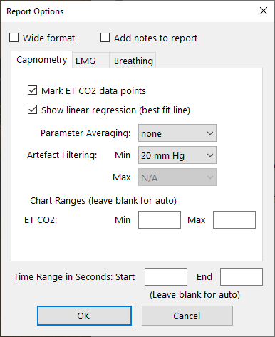 capnometry app session report options