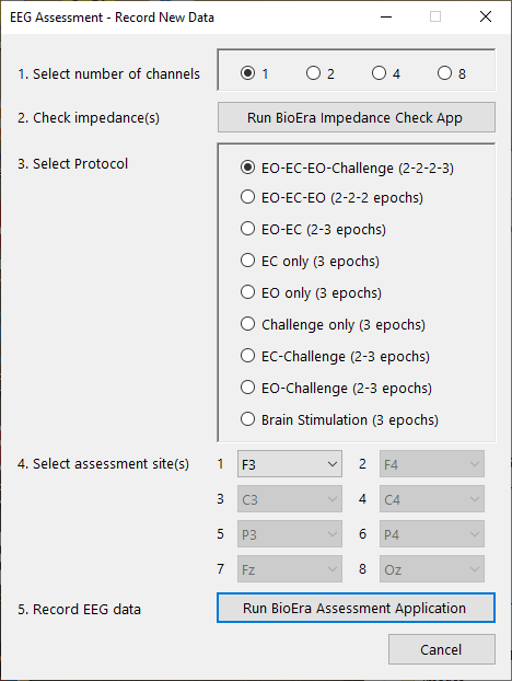 platform program eeg assessment record dialog