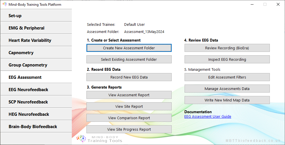platform program eeg assessment tab