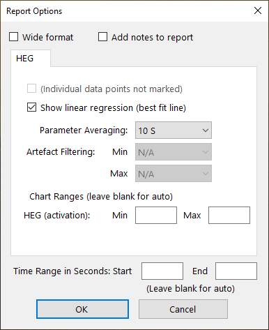 heg and breathing app session report options
