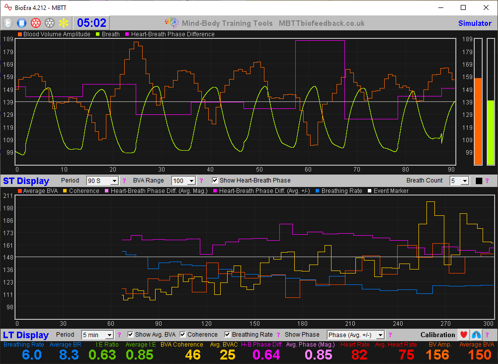 blood volume amplitude app main window