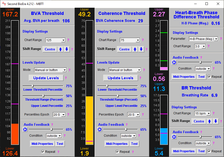 blood volume amplitude app thresholds window