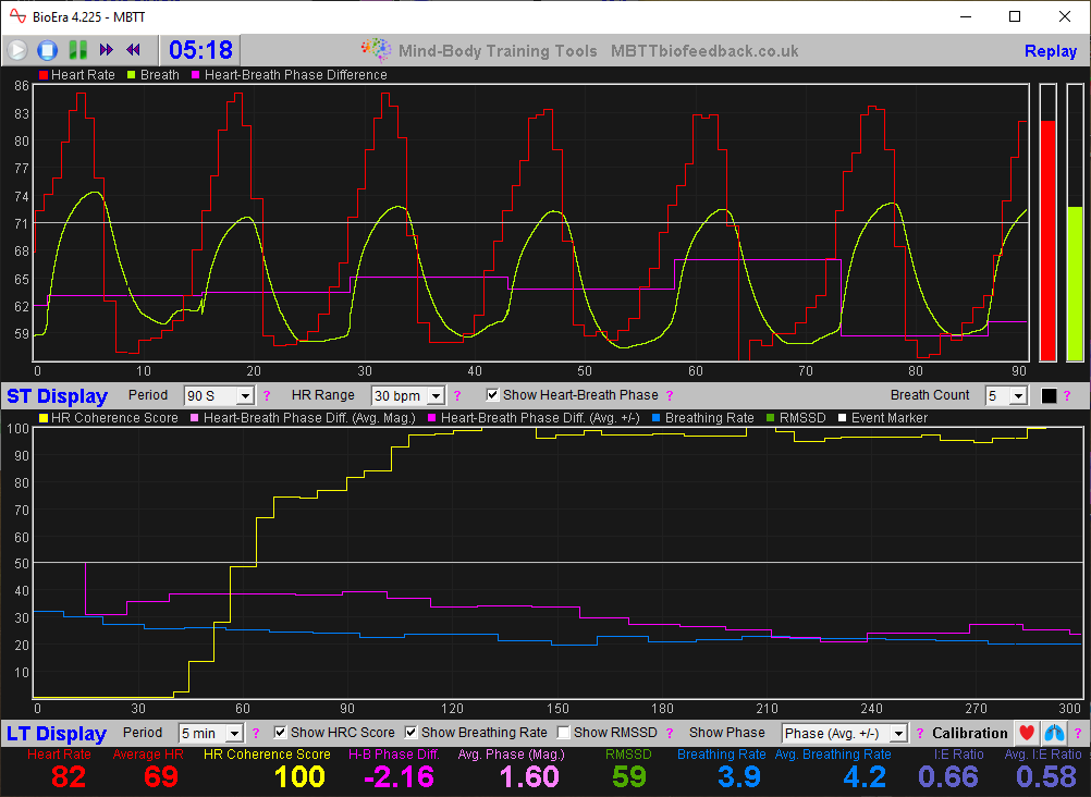advanced heart coherence app main window