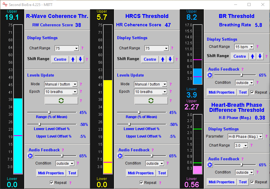 r wave amplitude coherence app thresholds window