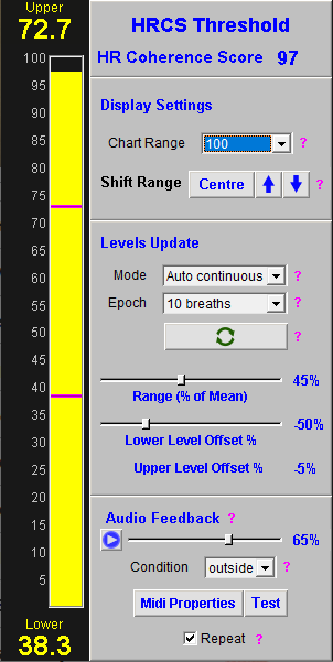 heart coherence score threshold