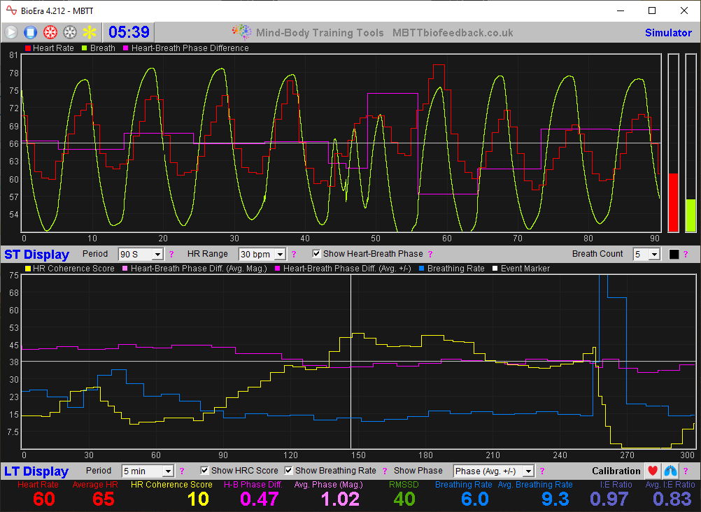 heart coherence application main window