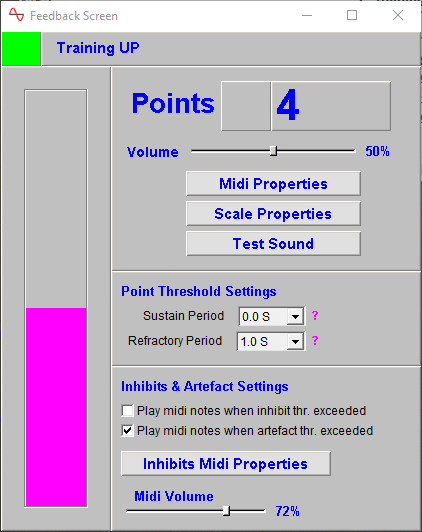 eeg neurofeedback points feedback window