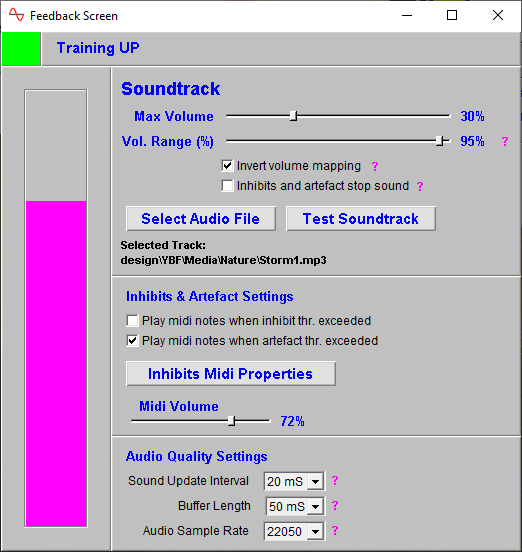 eeg neurofeedback feedback window