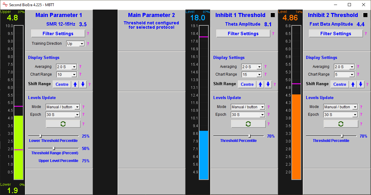 eeg neurofeedback thresholds window
