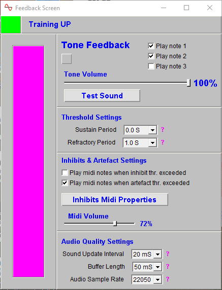 eeg neurofeeback feedback screen