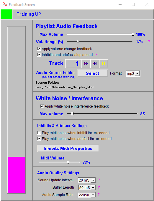 eeg neurofeeback feedback screen