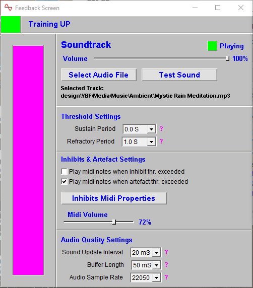 eeg neurofeeback feedback screen