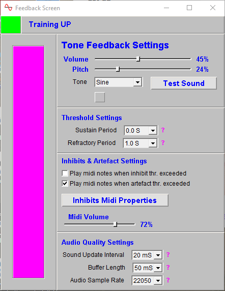 eeg neurofeeback feedback screen