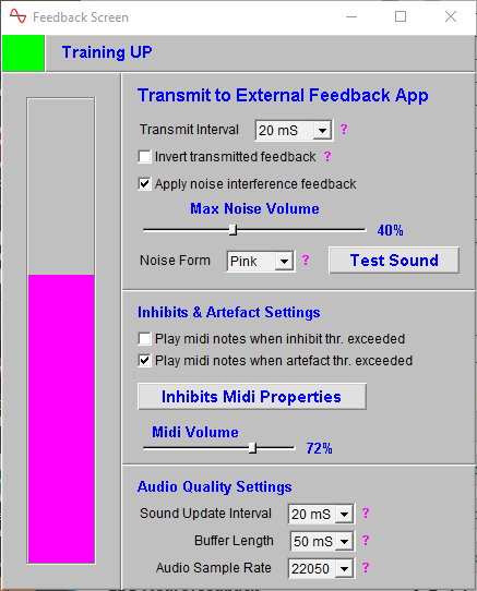 eeg neurofeeback feedback screen