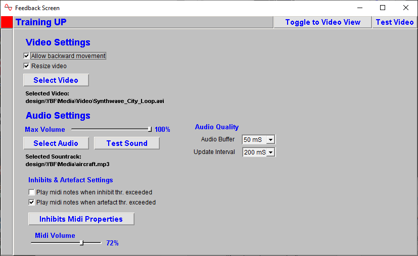 eeg neurofeeback feedback screen