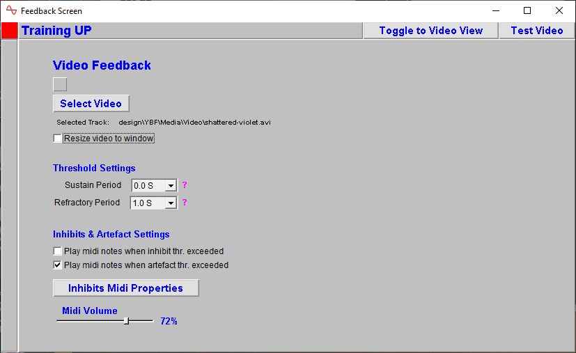 eeg neurofeeback feedback screen