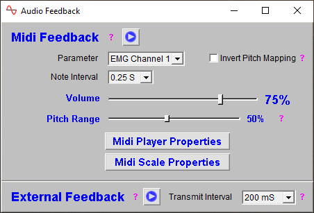 two channel emg app audio feedback