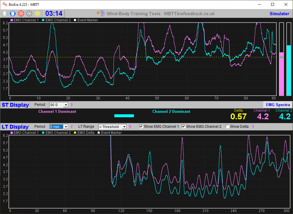 two channel emg app main window