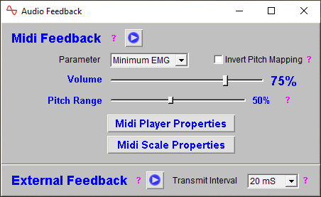 emg and breathing app audio feedback