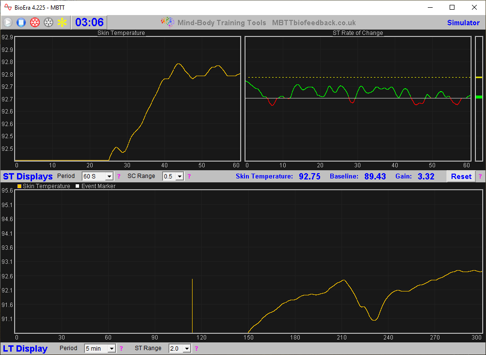 basic skin temperature app main window