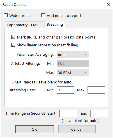 basic breathing app session report options