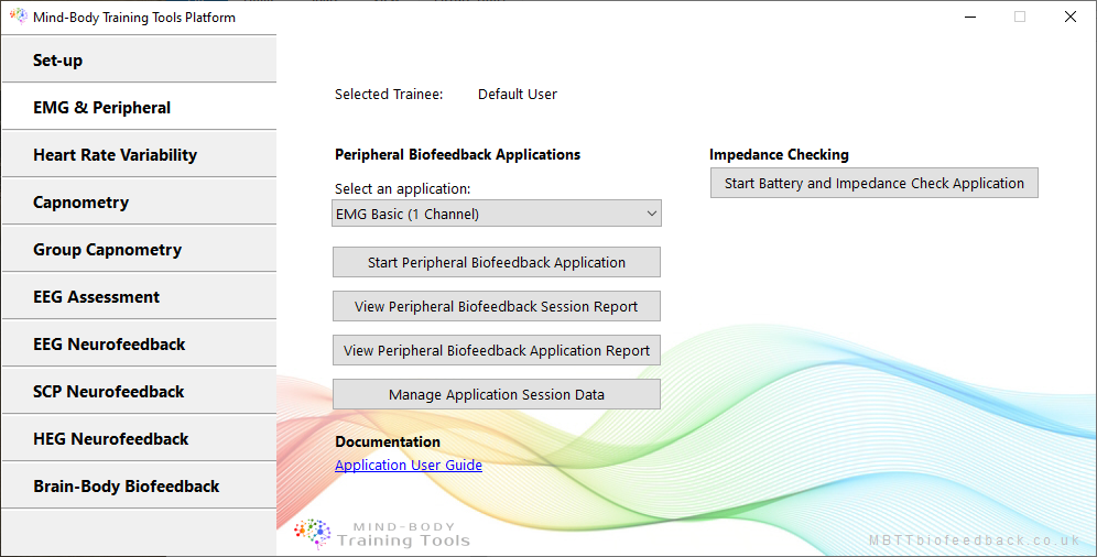 platform program peripheral biofeedback tab